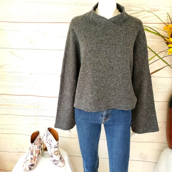 bryn Walker Sweaters - Bryn Walker cross neck pullover soft knit sweater